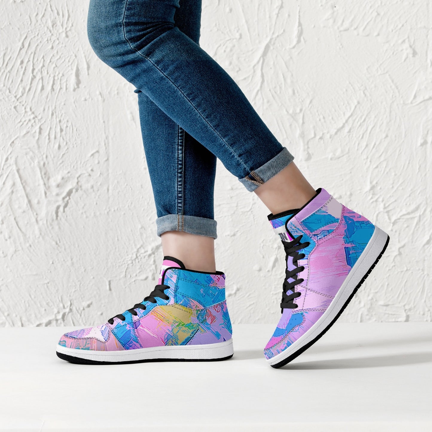 Almost Pink - Macr.in (High-Top Leather Sneakers)