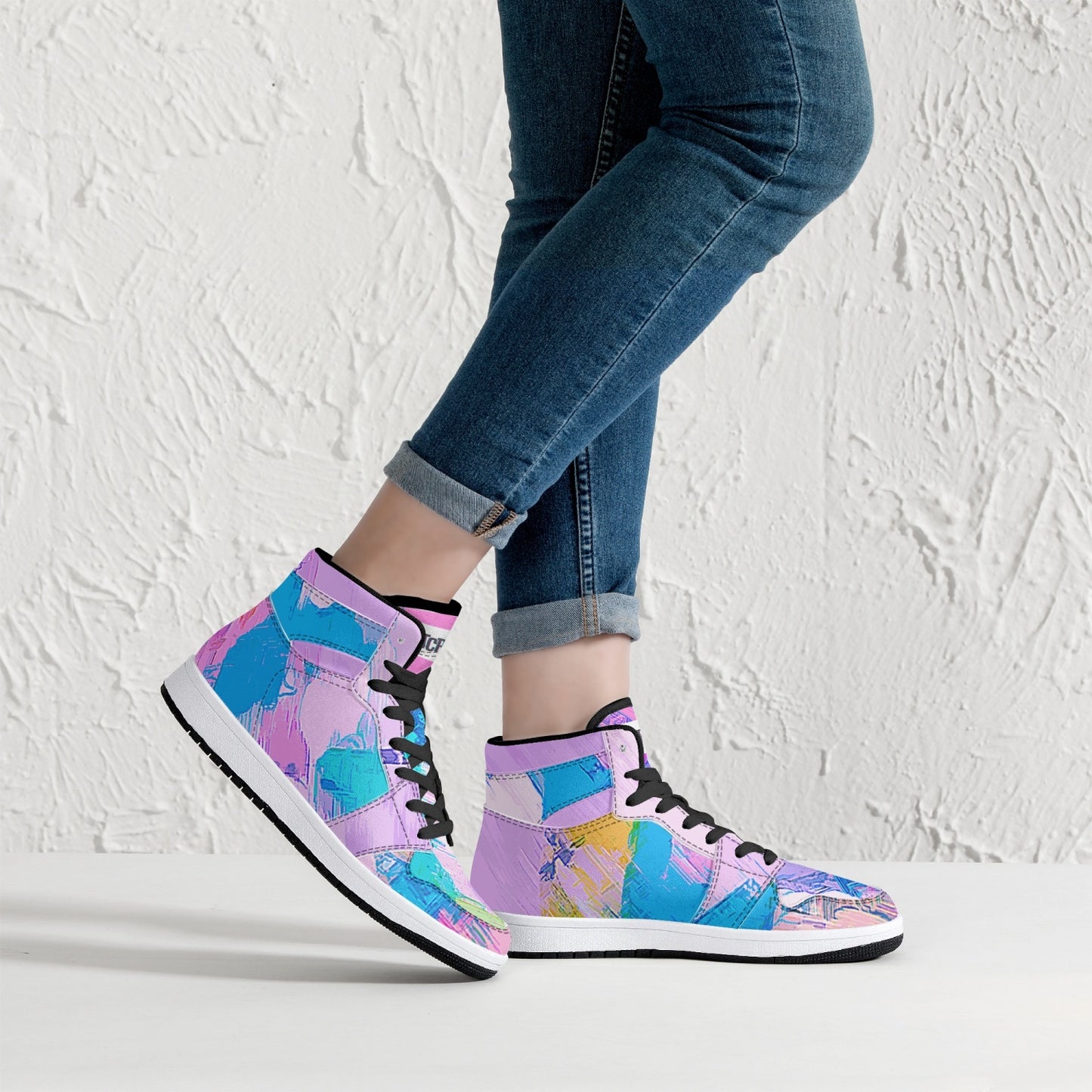 Almost Pink - Macr.in (High-Top Leather Sneakers)