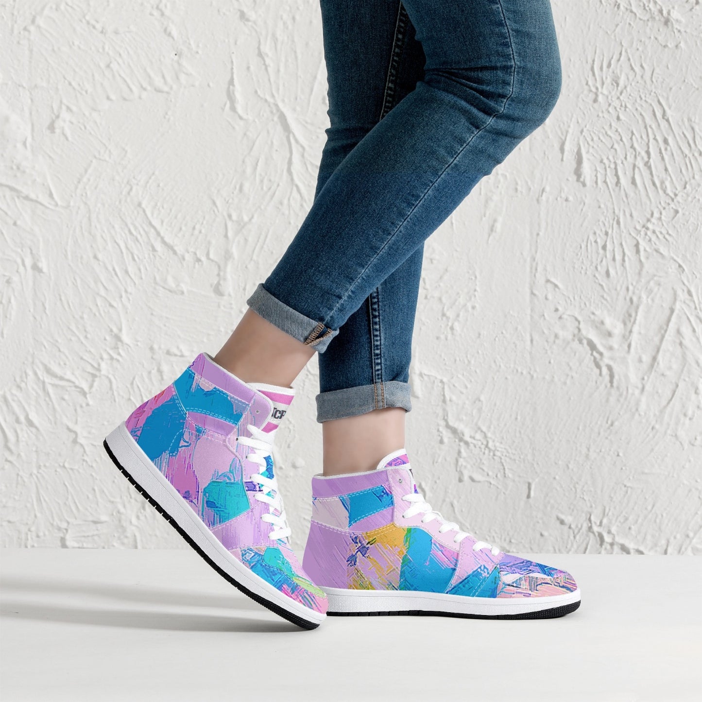 Almost Pink - Macr.in (High-Top Leather Sneakers)