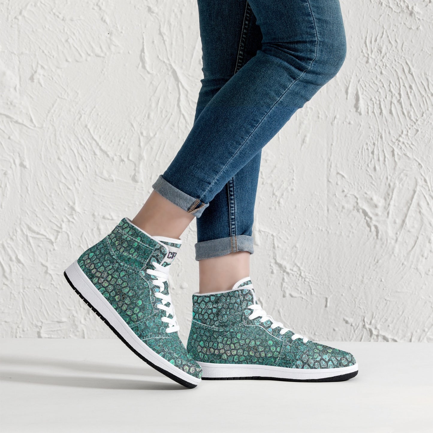 Almost Green - Macr.in (High-Top Leather Sneakers)