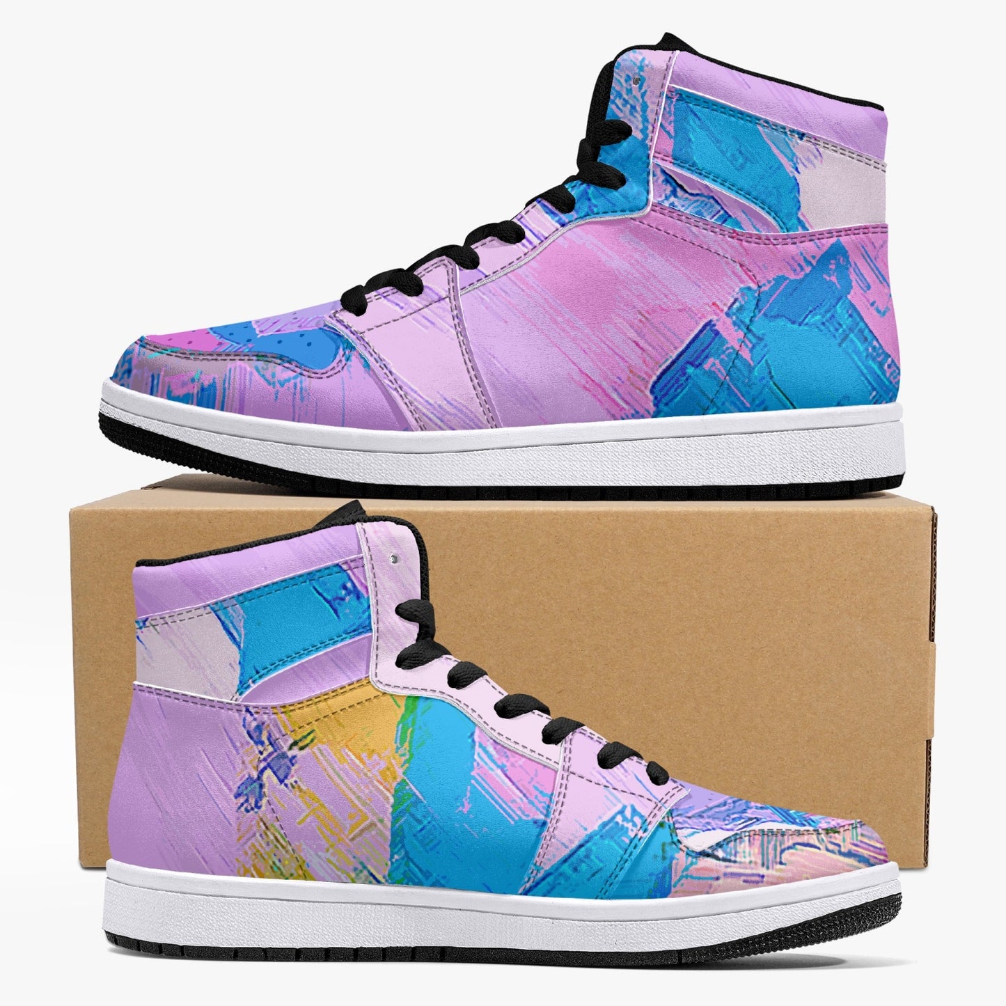 Almost Pink - Macr.in (High-Top Leather Sneakers)