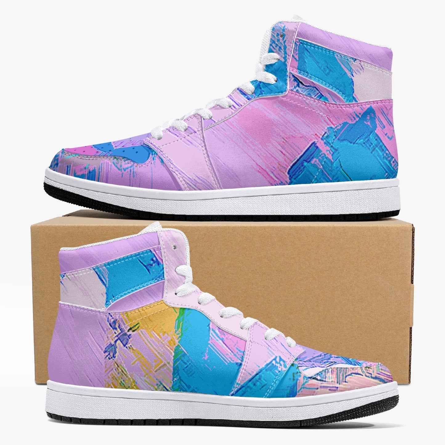 Almost Pink - Macr.in (High-Top Leather Sneakers)